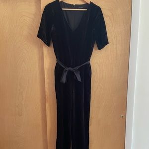 Ann Taylor Black Velvet Jumpsuit